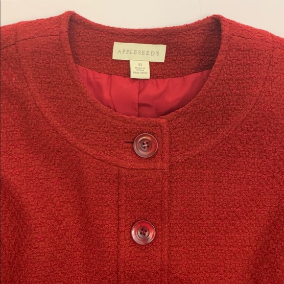 Appleseed’s Vintage cranberry jacket, 10, 5 buttons down and front pockets - Picture 3 of 10